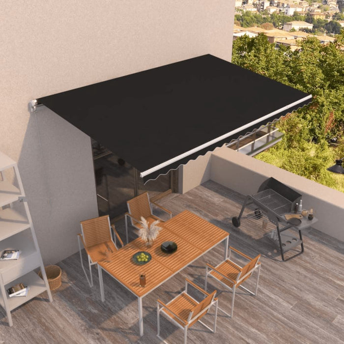 Copertină retractabilă manual, antracit, 500x350 cm - WALTI WALTI