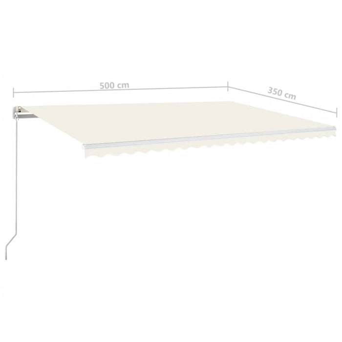 Copertină retractabilă manual cu LED, crem, 500x350 cm - WALTI WALTI