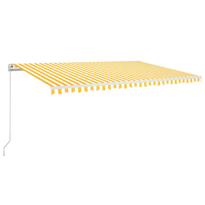 Copertină retractabilă manual cu LED, galben și alb, 500x350 cm WALTI