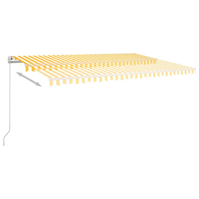 Copertină retractabilă manual cu LED, galben și alb, 500x350 cm WALTI