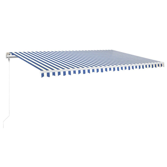 Copertină retractabilă automat, albastru și alb, 500x350 cm - WALTI WALTI