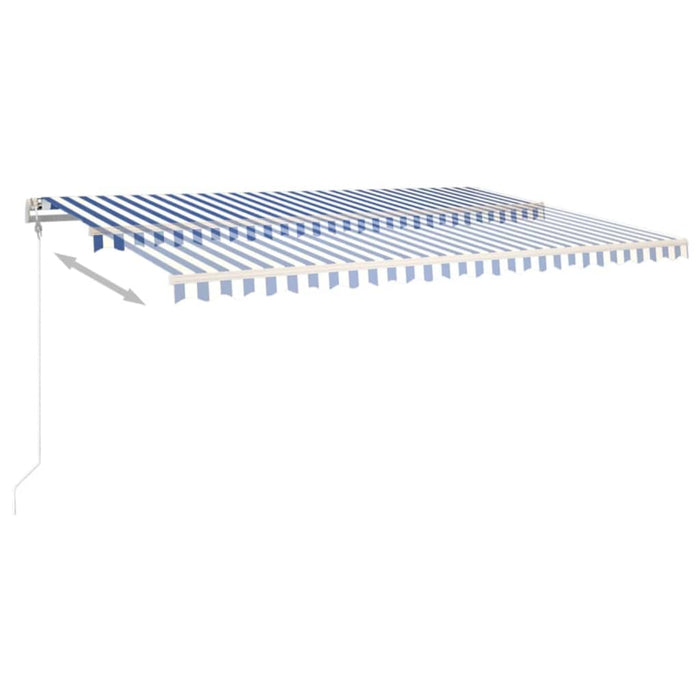 Copertină retractabilă automat, albastru și alb, 500x350 cm - WALTI WALTI