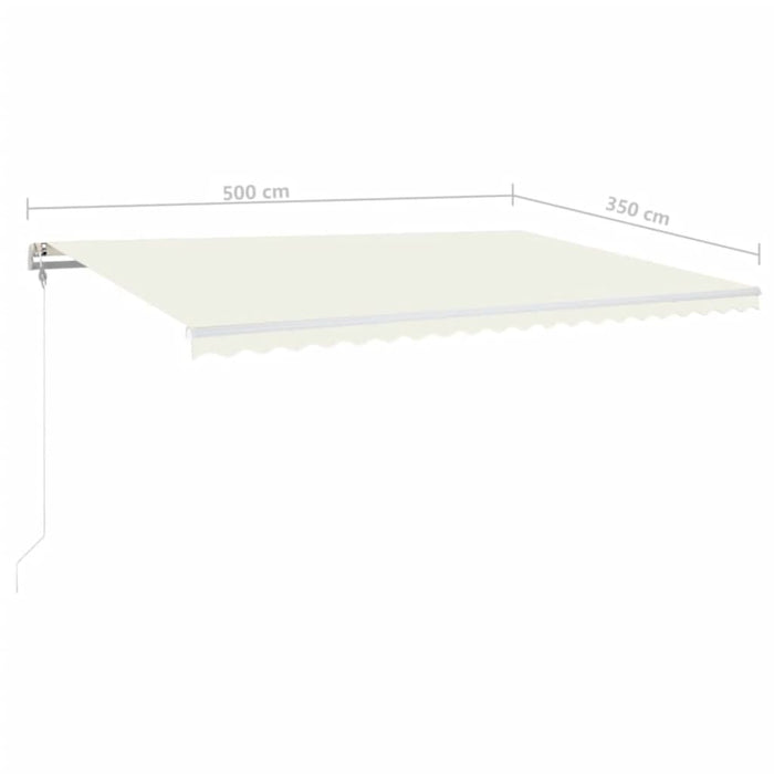 Copertină automată cu senzor vânt & LED, crem, 500x350 cm WALTI