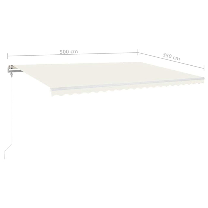 Copertină automată cu senzor vânt & LED, crem, 500x350 cm - WALTI WALTI