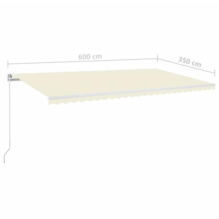 Copertină retractabilă manual, crem, 600x350 cm - WALTI WALTI
