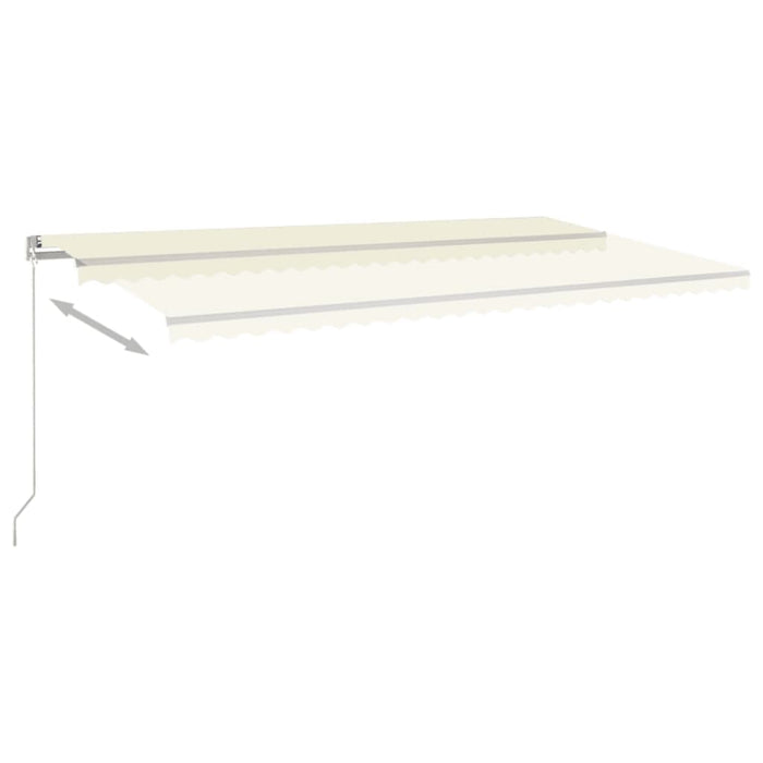 Copertină retractabilă manual cu LED, crem, 600x350 cm WALTI