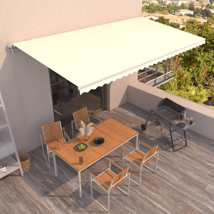 Copertină retractabilă automat, crem, 600x350 cm WALTI