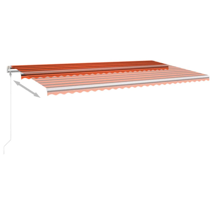 Copertină automată cu senzor vânt&LED, oranj/maro, 600x350 cm WALTI