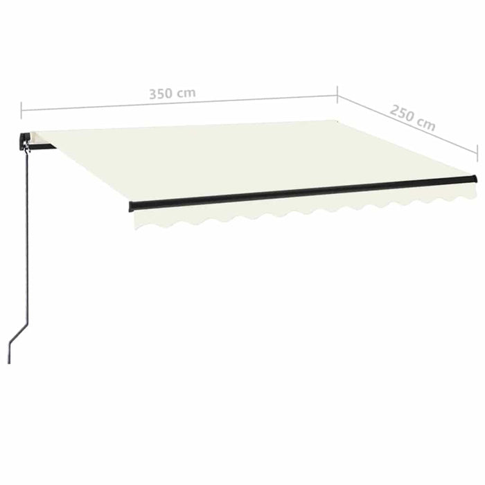 Copertină retractabilă manual, crem, 350x250 cm - WALTI WALTI