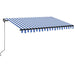 Copertină retractabilă manual LED, albastru și alb, 350x250 cm - WALTI WALTI