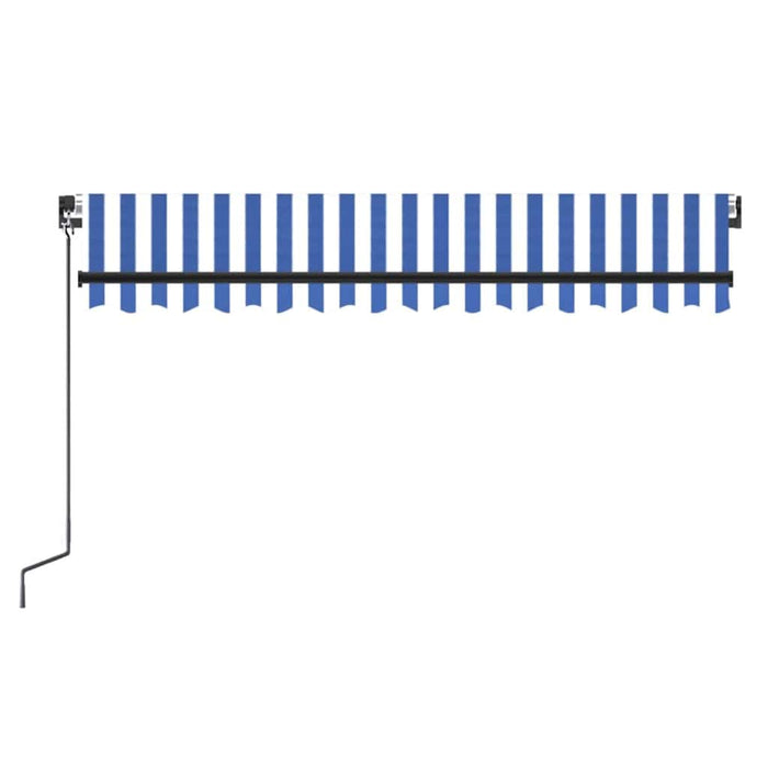 Copertină retractabilă manual LED, albastru și alb, 350x250 cm - WALTI WALTI