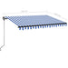 Copertină retractabilă manual LED, albastru și alb, 350x250 cm - WALTI WALTI