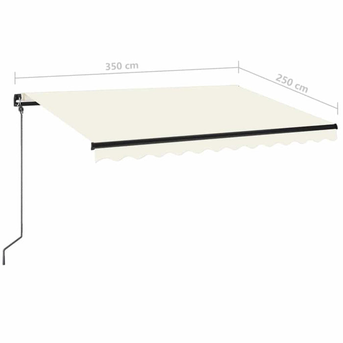 Copertină retractabilă manual cu LED, crem, 350x250 cm WALTI