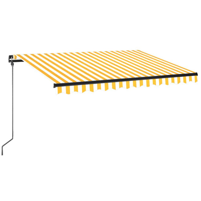 Copertină retractabilă manual cu LED, galben și alb, 350x250 cm WALTI