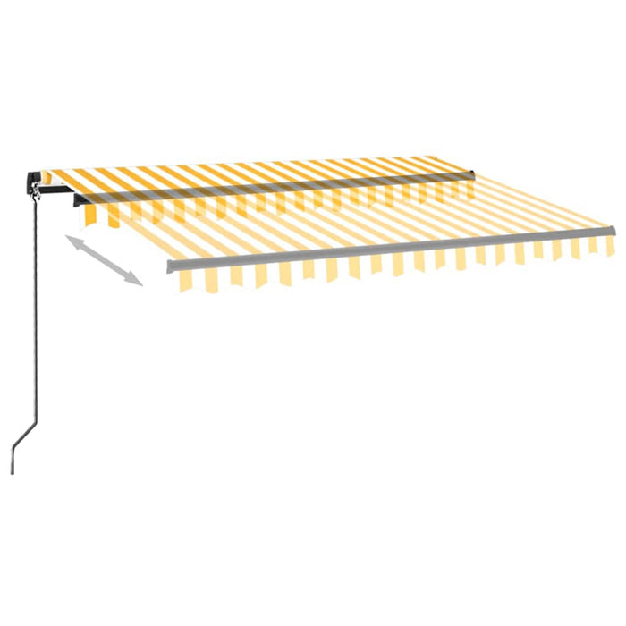 Copertină retractabilă manual cu LED, galben și alb, 350x250 cm WALTI