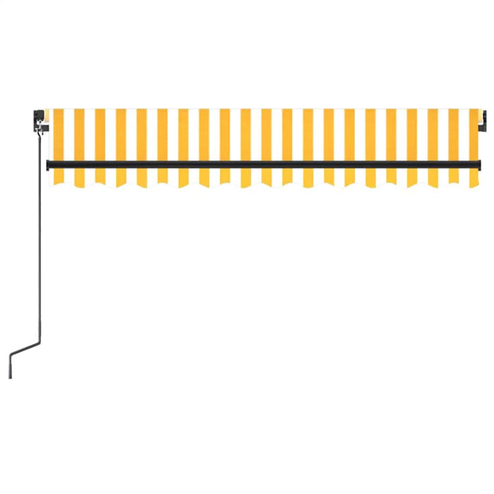 Copertină retractabilă manual cu LED, galben și alb, 350x250 cm WALTI