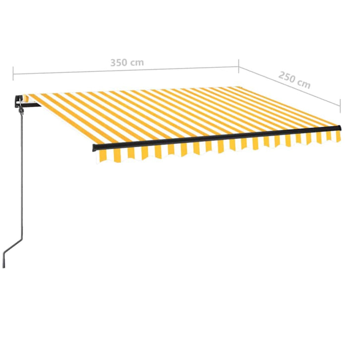 Copertină retractabilă manual cu LED, galben și alb, 350x250 cm WALTI