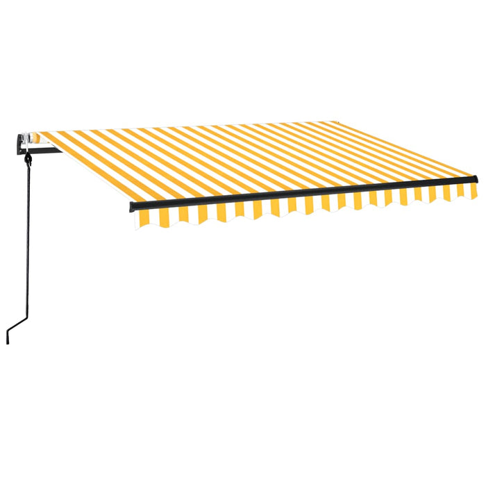 Copertină retractabilă automat, galben și alb, 350x250 cm WALTI