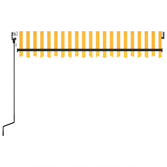 Copertină retractabilă automat, galben și alb, 350x250 cm WALTI