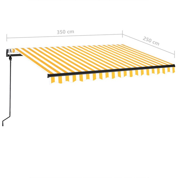 Copertină retractabilă automat, galben și alb, 350x250 cm WALTI