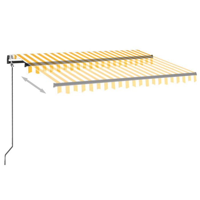 Copertină automată cu senzor vânt&LED, galben/alb, 350x250 cm - WALTI WALTI