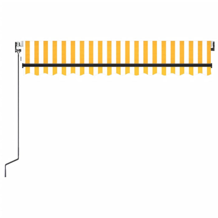 Copertină automată cu senzor vânt&LED, galben/alb, 350x250 cm - WALTI WALTI