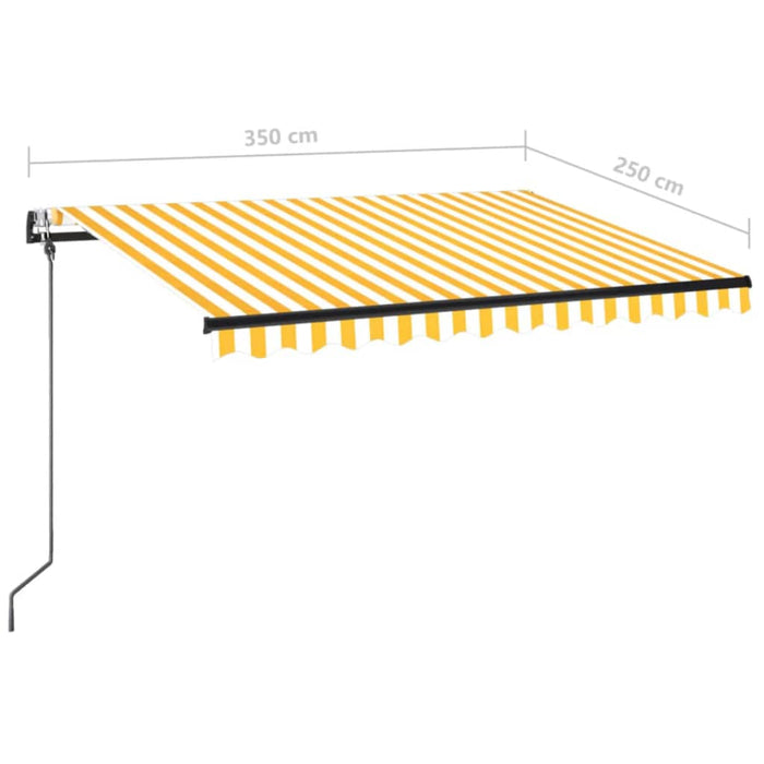 Copertină automată cu senzor vânt&LED, galben/alb, 350x250 cm - WALTI WALTI