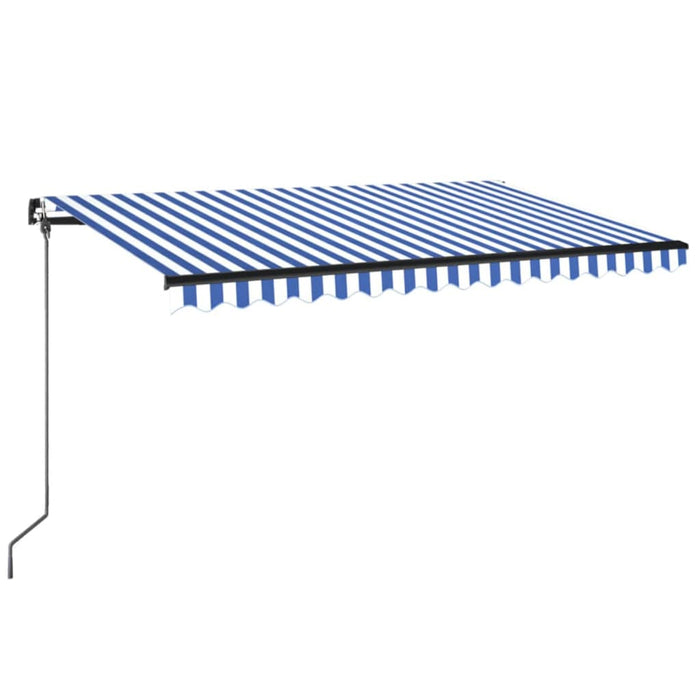 Copertină retractabilă manual, albastru și alb, 400x300 cm WALTI