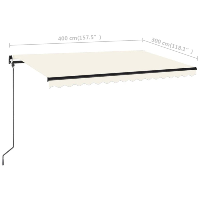 Copertină retractabilă manual, crem, 400x300 cm WALTI