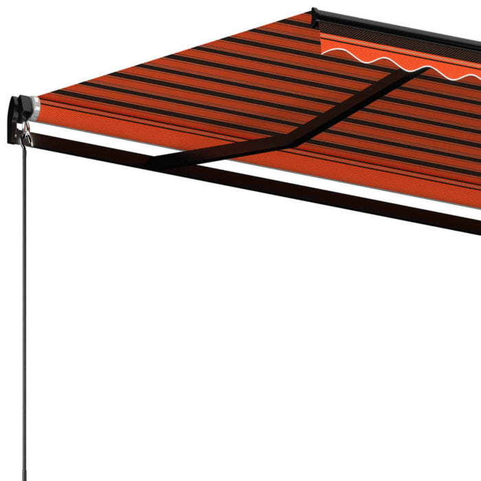 Copertină retractabilă manual, portocaliu și maro, 400x300 cm WALTI