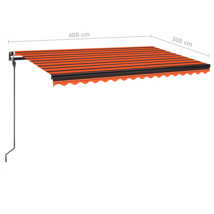 Copertină retractabilă manual, portocaliu și maro, 400x300 cm WALTI