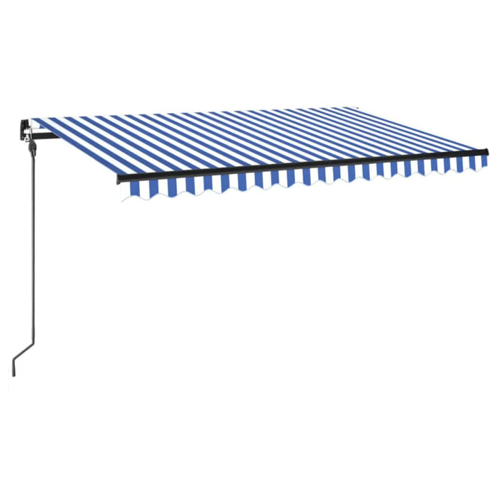 Copertină retractabilă manual cu LED, albastru&alb, 400x300 cm WALTI