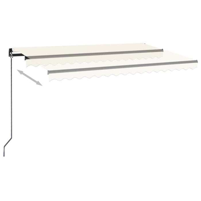 Copertină retractabilă manual cu LED, crem, 400x300 cm WALTI