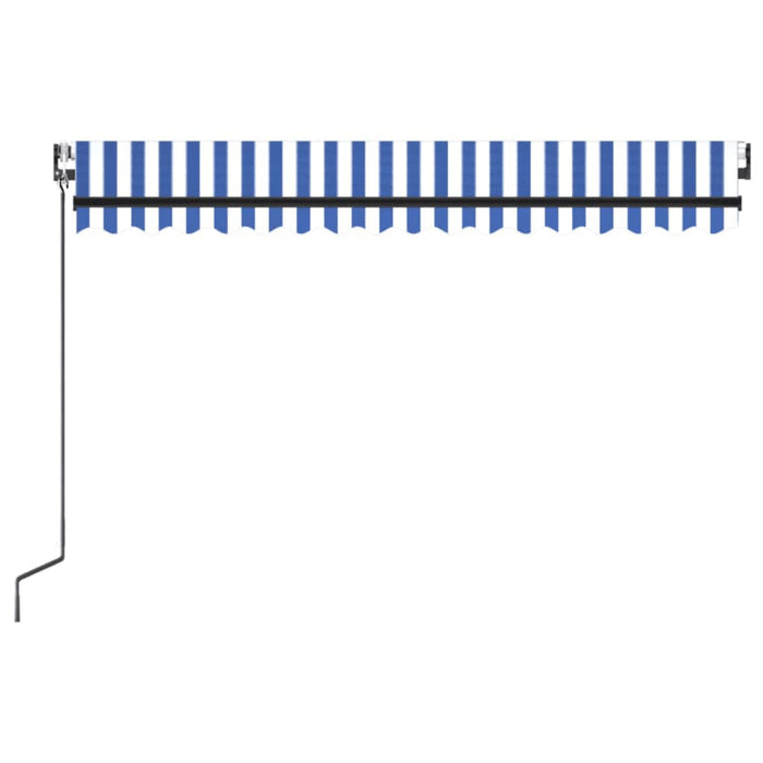 Copertină retractabilă automat, albastru și alb, 400x300 cm WALTI