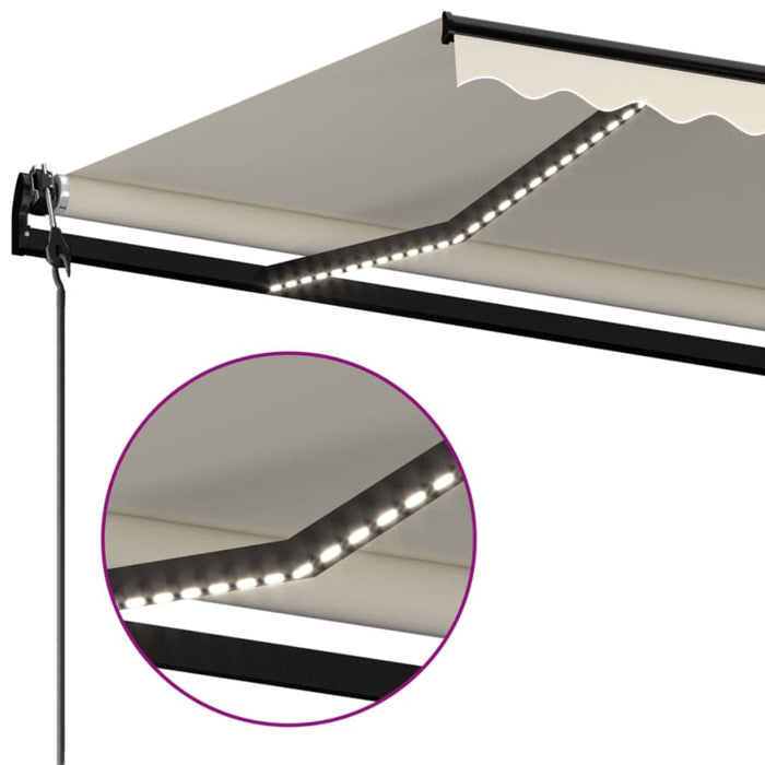 Copertină automată cu senzor vânt & LED, crem, 400x300 cm WALTI
