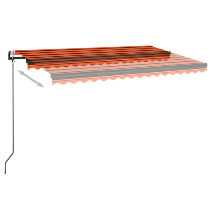 Copertină automată senzor vânt&LED, portocaliu/maro, 400x300 cm WALTI