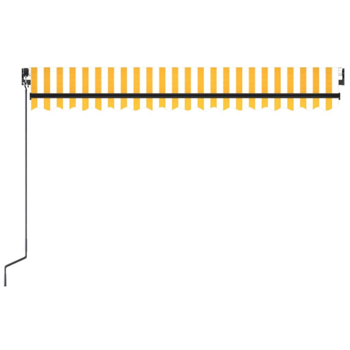 Copertină retractabilă manual, galben și alb, 450x300 cm WALTI