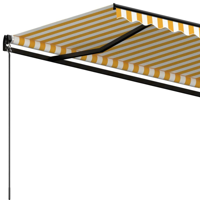 Copertină retractabilă manual, galben și alb, 450x300 cm WALTI