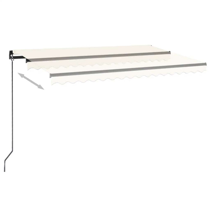 Copertină retractabilă manual cu LED, crem, 450x300 cm WALTI