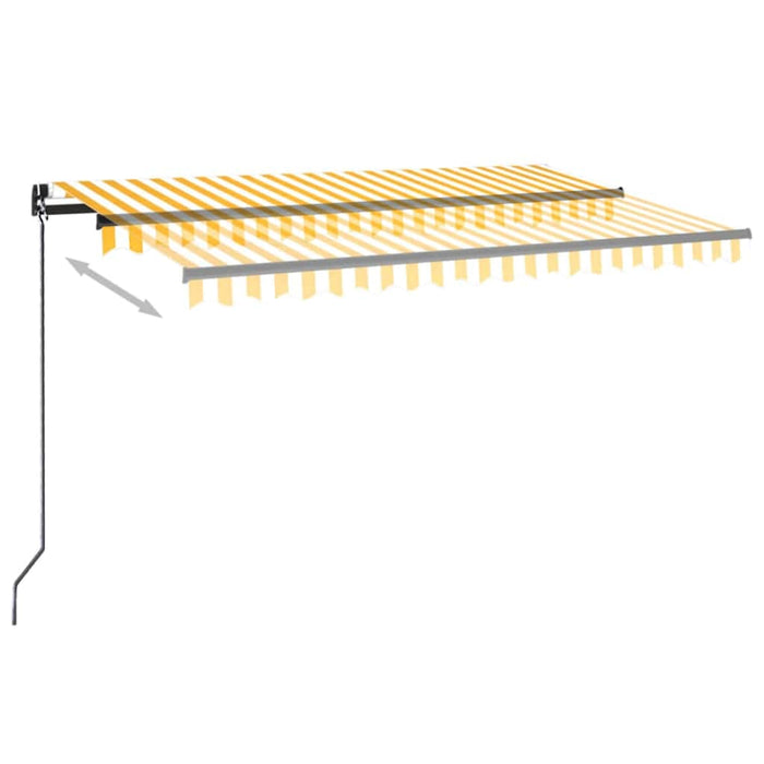 Copertină retractabilă manual cu LED, galben și alb, 450x300 cm WALTI