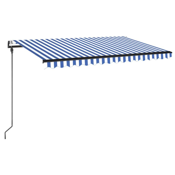 Copertină retractabilă automat, albastru și alb, 450x300 cm WALTI