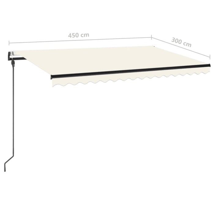 Copertină retractabilă automat, crem, 450x300 cm - WALTI WALTI