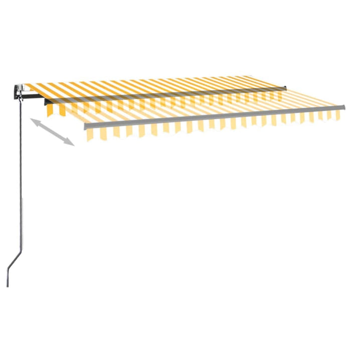 Copertină retractabilă automat, galben și alb, 450x300 cm - WALTI WALTI