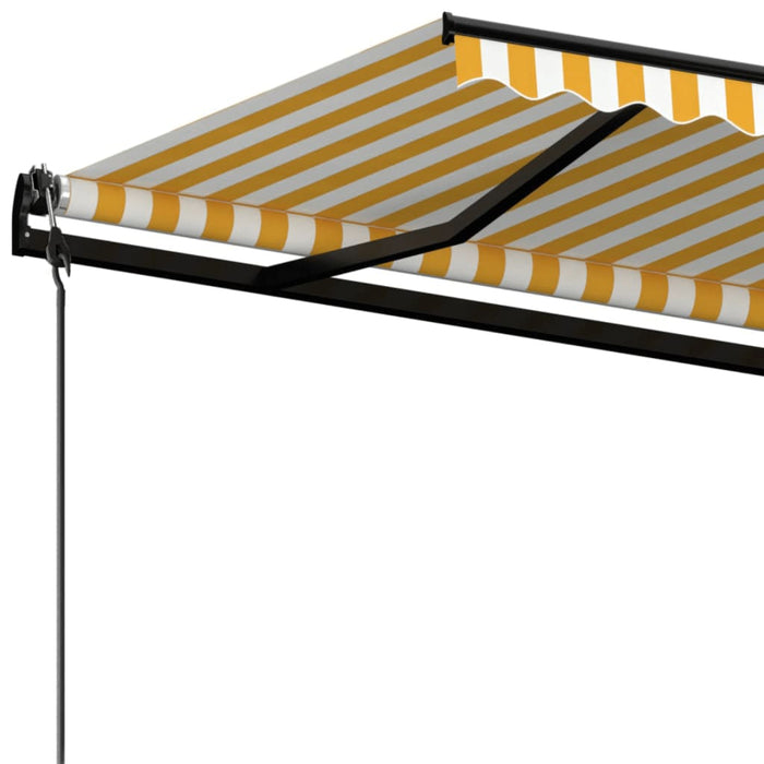 Copertină retractabilă automat, galben și alb, 450x300 cm - WALTI WALTI