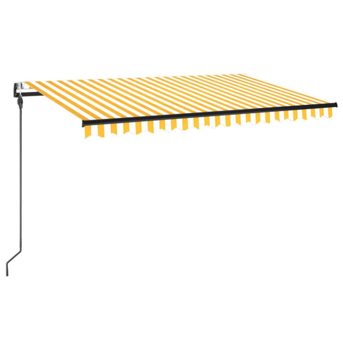 Copertină automată cu senzor vânt&LED, galben&alb, 450x300 cm WALTI