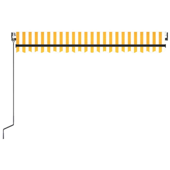 Copertină automată cu senzor vânt&LED, galben&alb, 450x300 cm WALTI