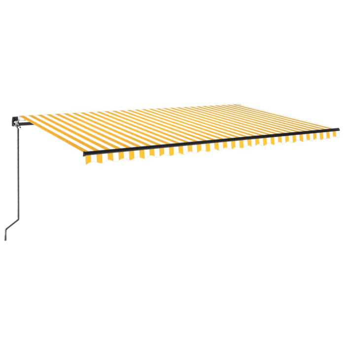 Copertină retractabilă manual, galben și alb, 500x300 cm - WALTI WALTI