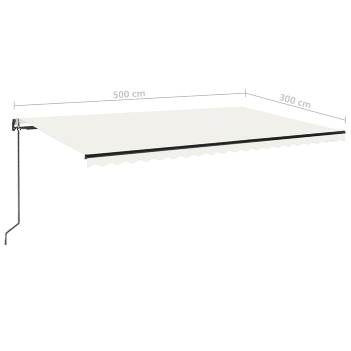 Copertină automată cu senzor vânt & LED, crem, 500x300 cm WALTI