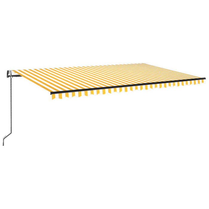 Copertină automată cu senzor vânt&LED, galben/alb, 500x300 cm WALTI