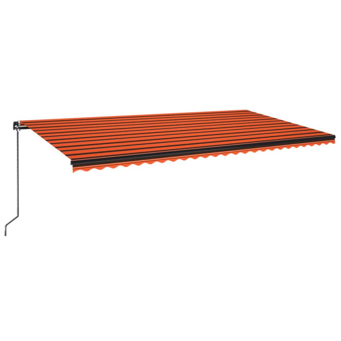 Copertină retractabilă manual LED, portocaliu/maro, 600x300 cm - WALTI WALTI
